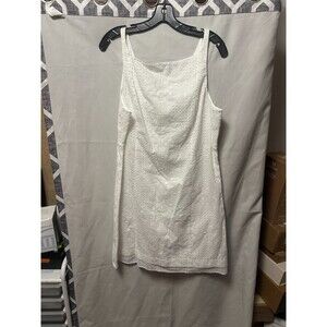 NWT Derek Lam 10 Crosby Women Saige Garden Tile Eyelet Mini Dress Size 12 White